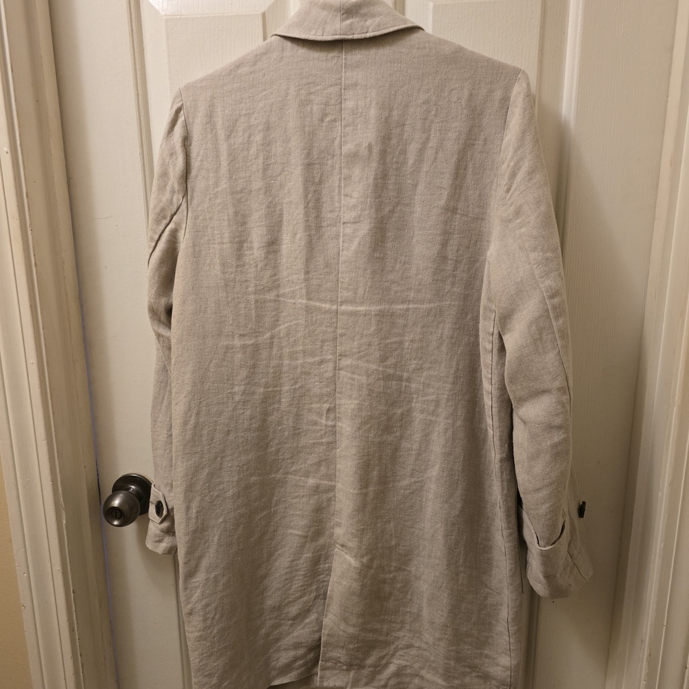 Garnet Hill Casual Linen Women's Jacket - Cream EUC Size XS - Picture 7 of 8